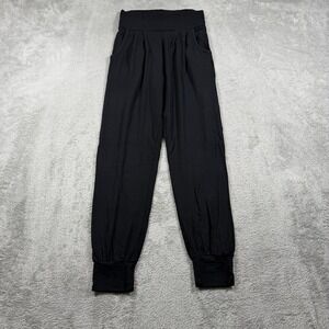 Ava Sky Fighting Eel Jogger Pants Women XS Black Pleated High Waist Hawaii